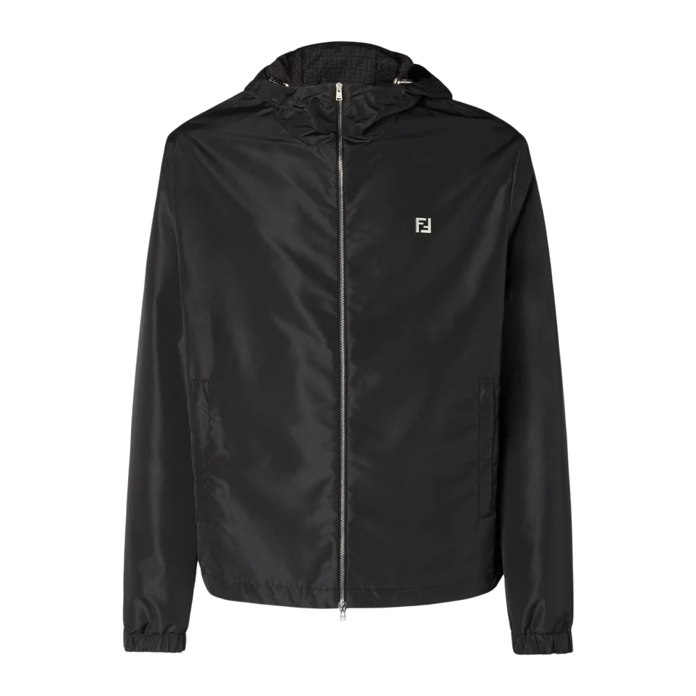 Fendi Technical Fabric Blouson Jacket - Male - Light Jackets - Black - L - Jackets