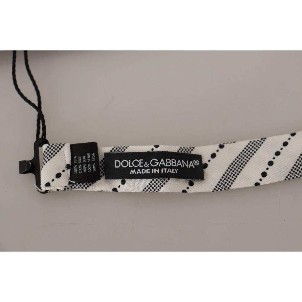 Dolce & Gabbana Zijden Stippen Strik White Heren
