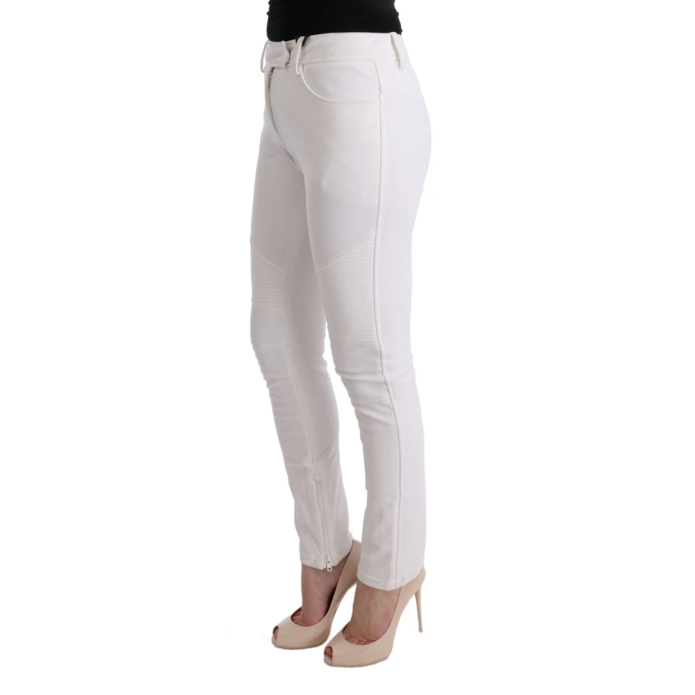 Ermanno Scervino Witte Slim Fit Katoenen Broek White Dames