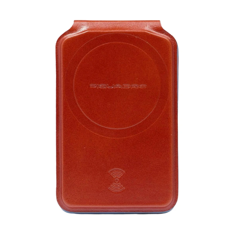 Piquadro Unisex Rood Accessoires One Size, Leer, Mag Safe Wallet