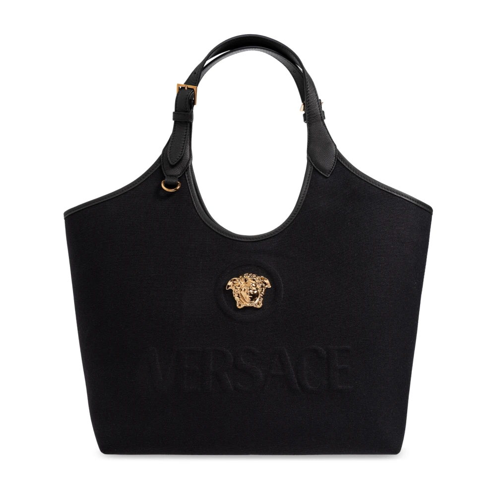 Versace Women's Black La Medusa Canvas Tote - Shopping Bags - One Size - Bags