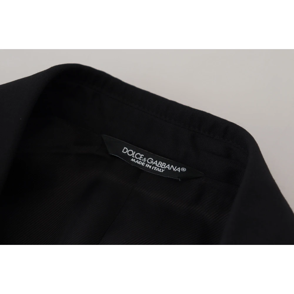 Dolce & Gabbana Zwarte Wol Single Breasted Blazer Black Heren