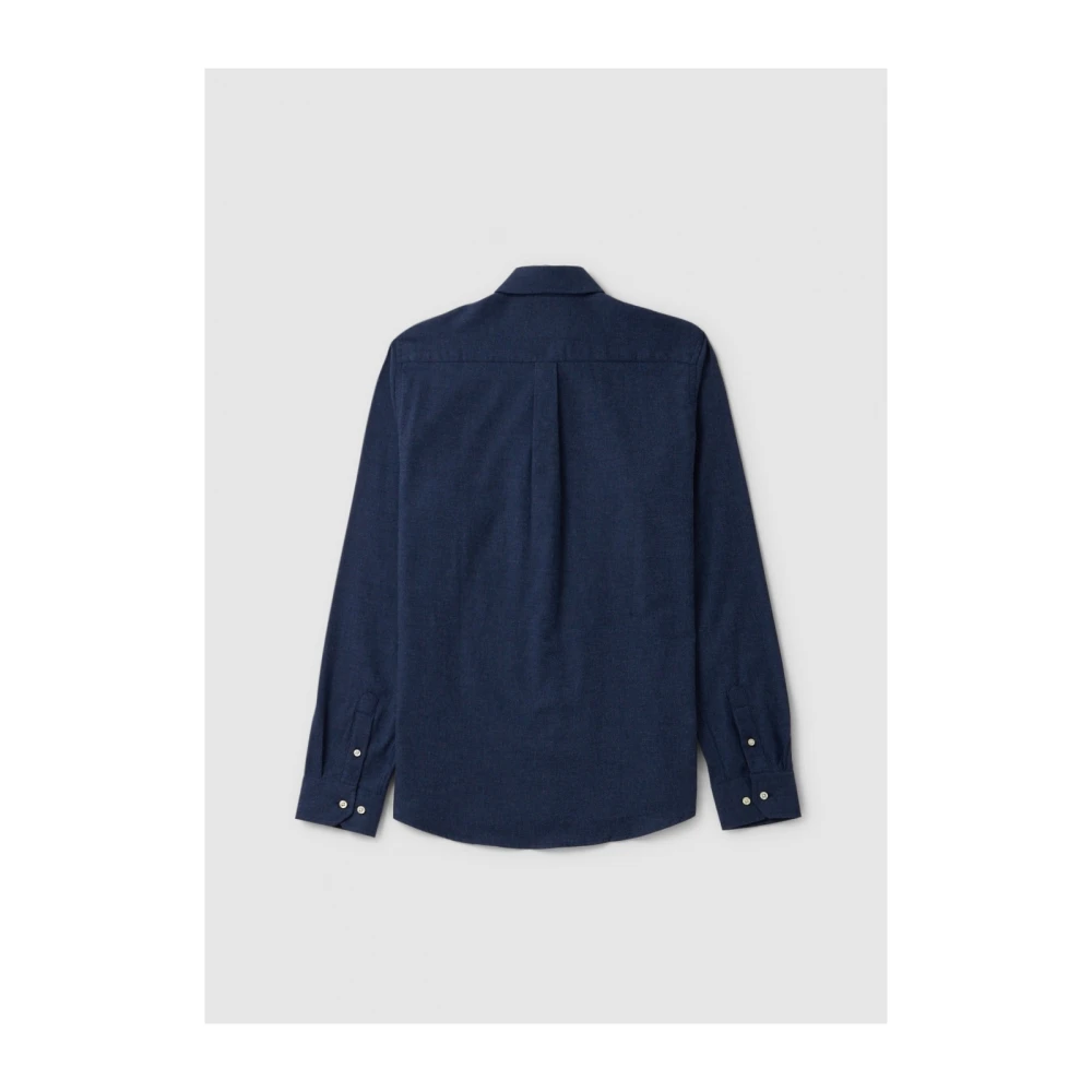 Les Deux Navy Geborstelde Textuur Reg Shirt Blue Heren