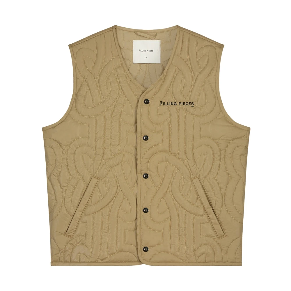 Filling Pieces Quilted Puffer Vest Beige Unisex