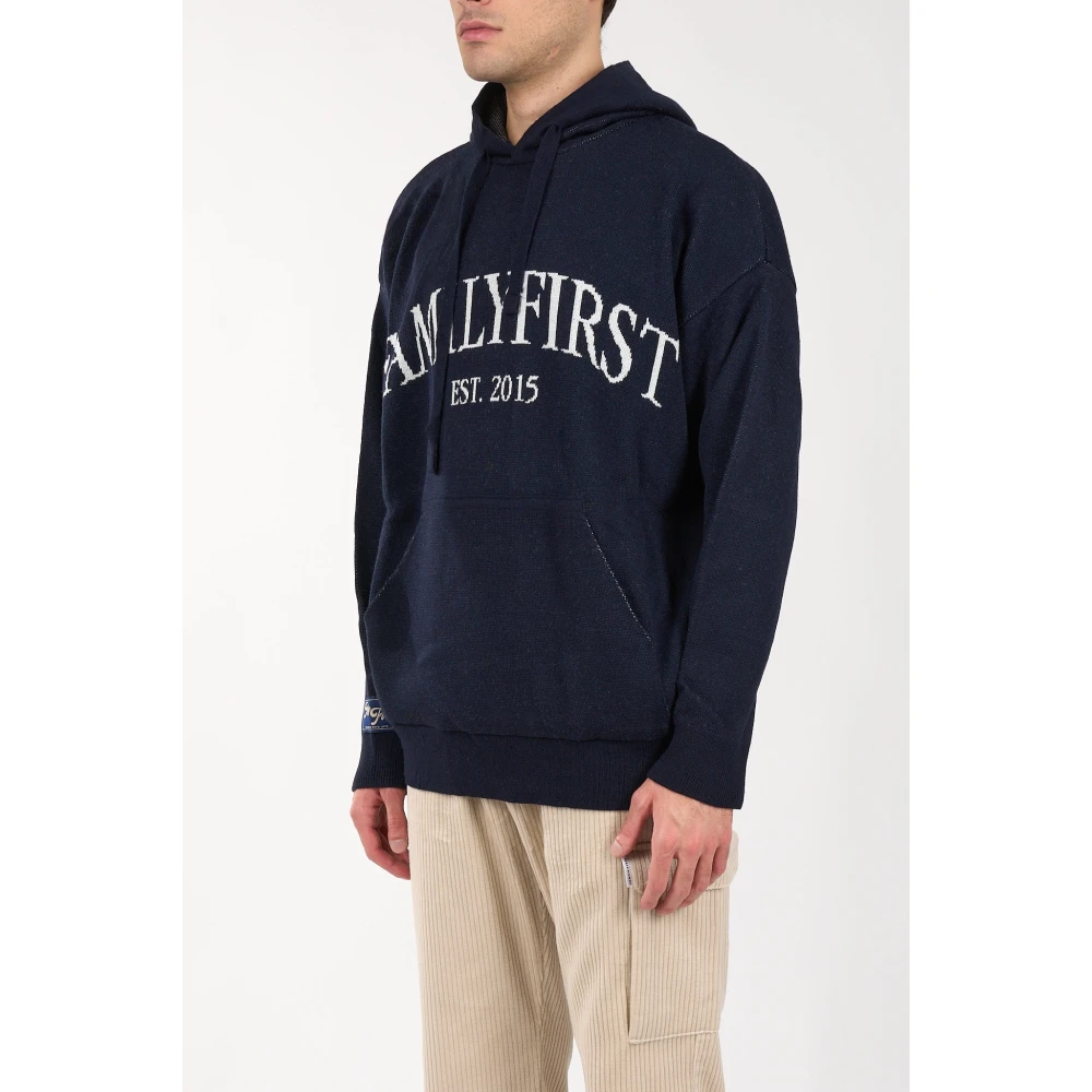 Family First Wollen hoodie met logo Blue Heren