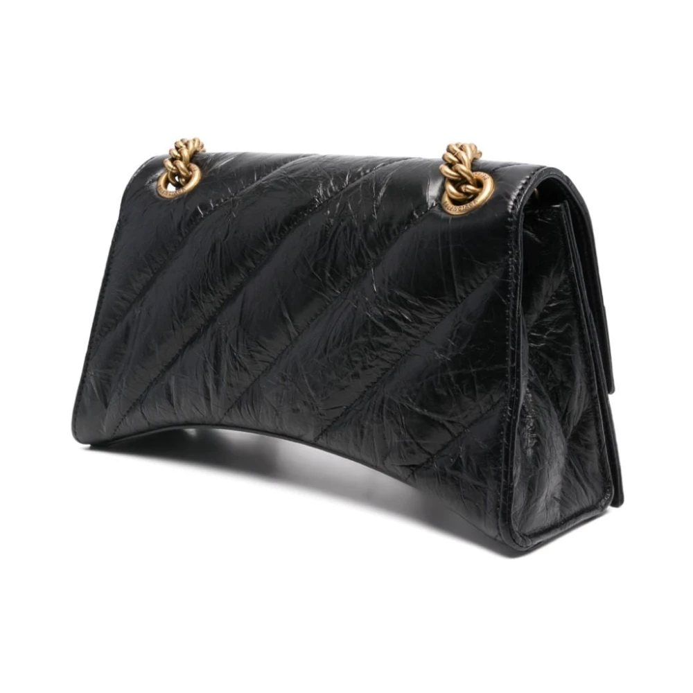Balenciaga Zwarte Gewatteerde Leren Schoudertas Black Dames