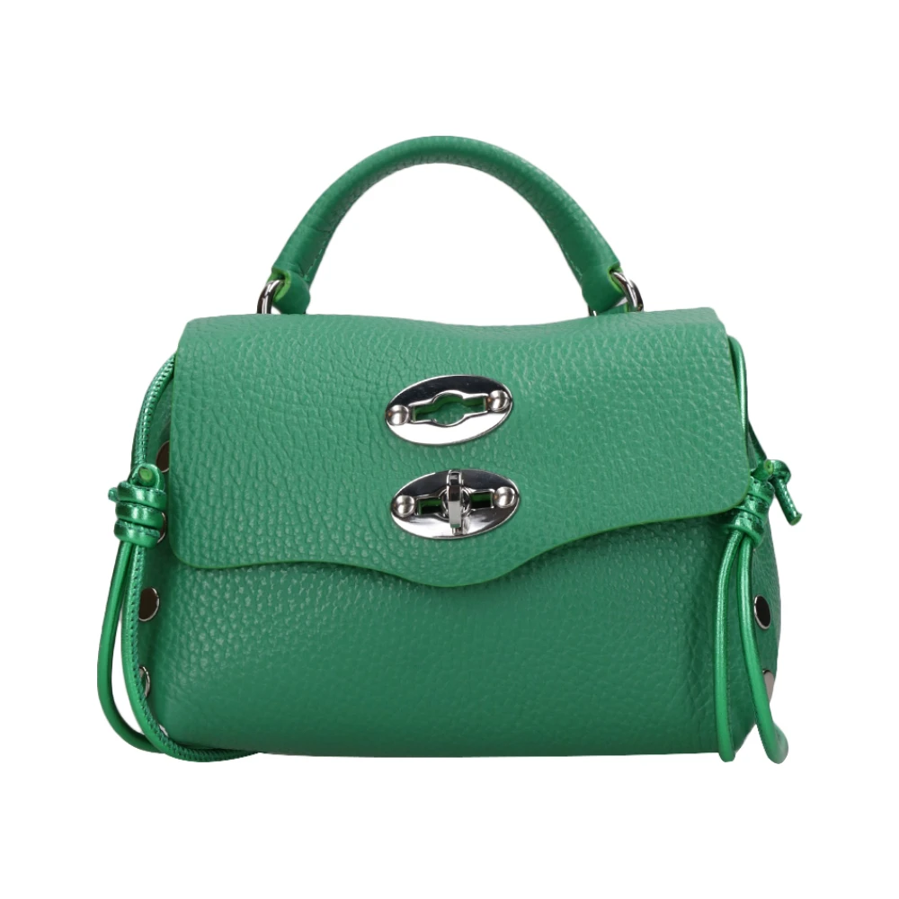 Zanellato Groene leren schoudertas met studs Green Dames
