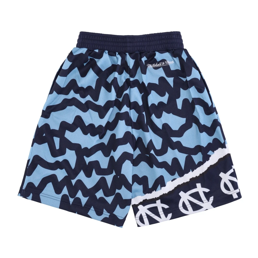 Mitchell & Ness Ncaa Basketball Shorts Tar Heels Logo Blue Heren
