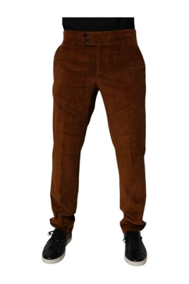 Mörkbrun Corduroy Skinny Denim Jeans