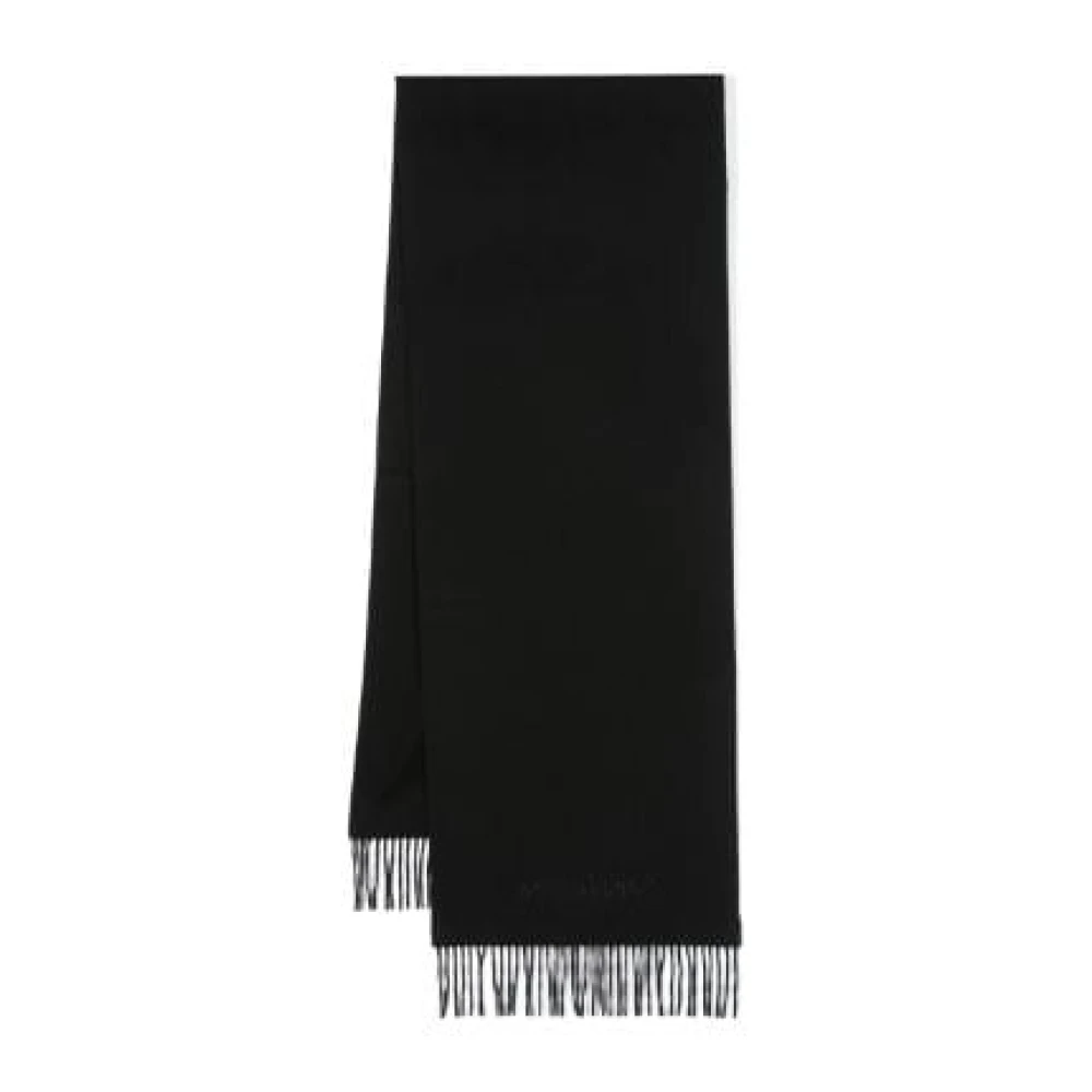 Saint Laurent Geborduurde Logo Zwarte Sjaal Black Dames