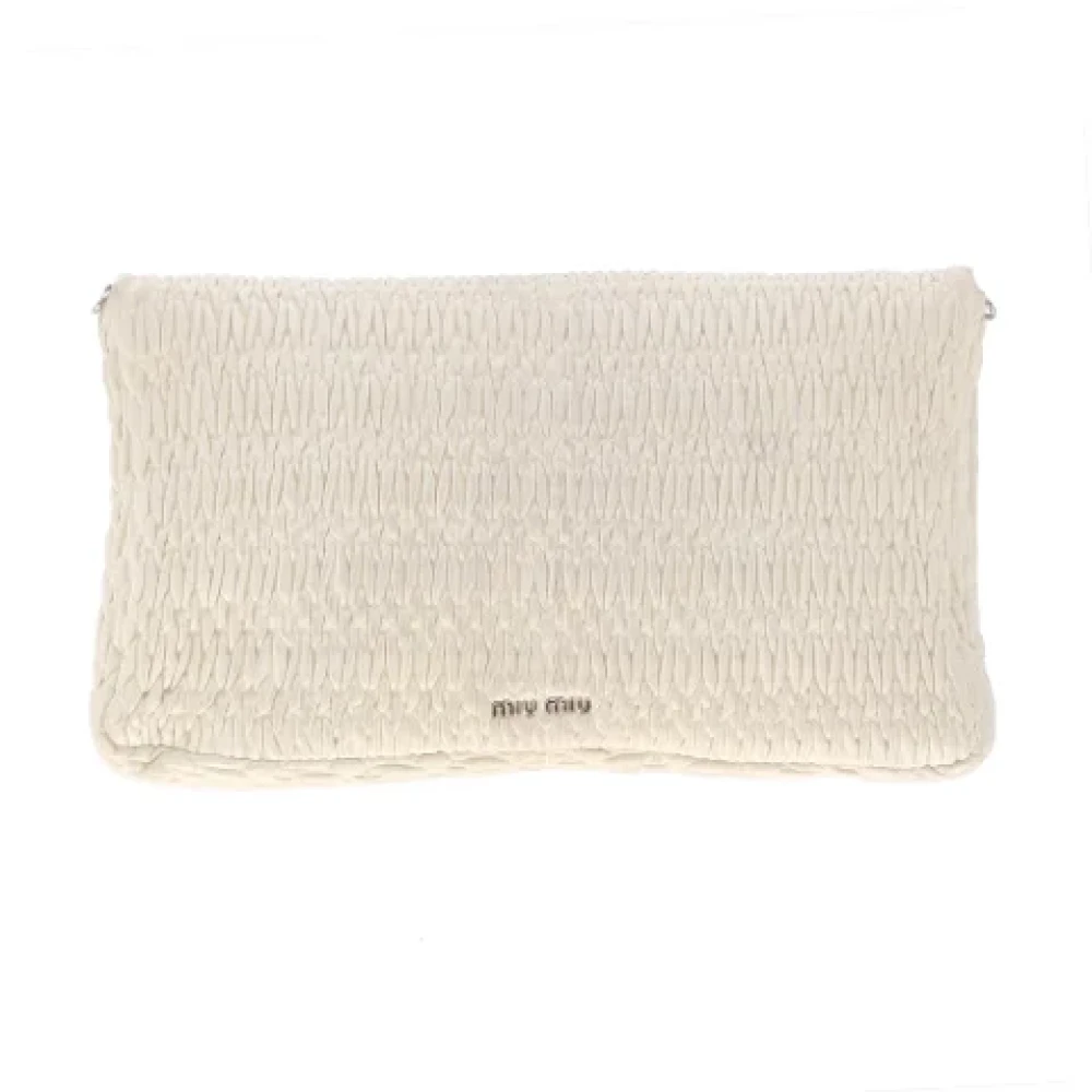 Miu Pre-owned Leather clutches White Dames