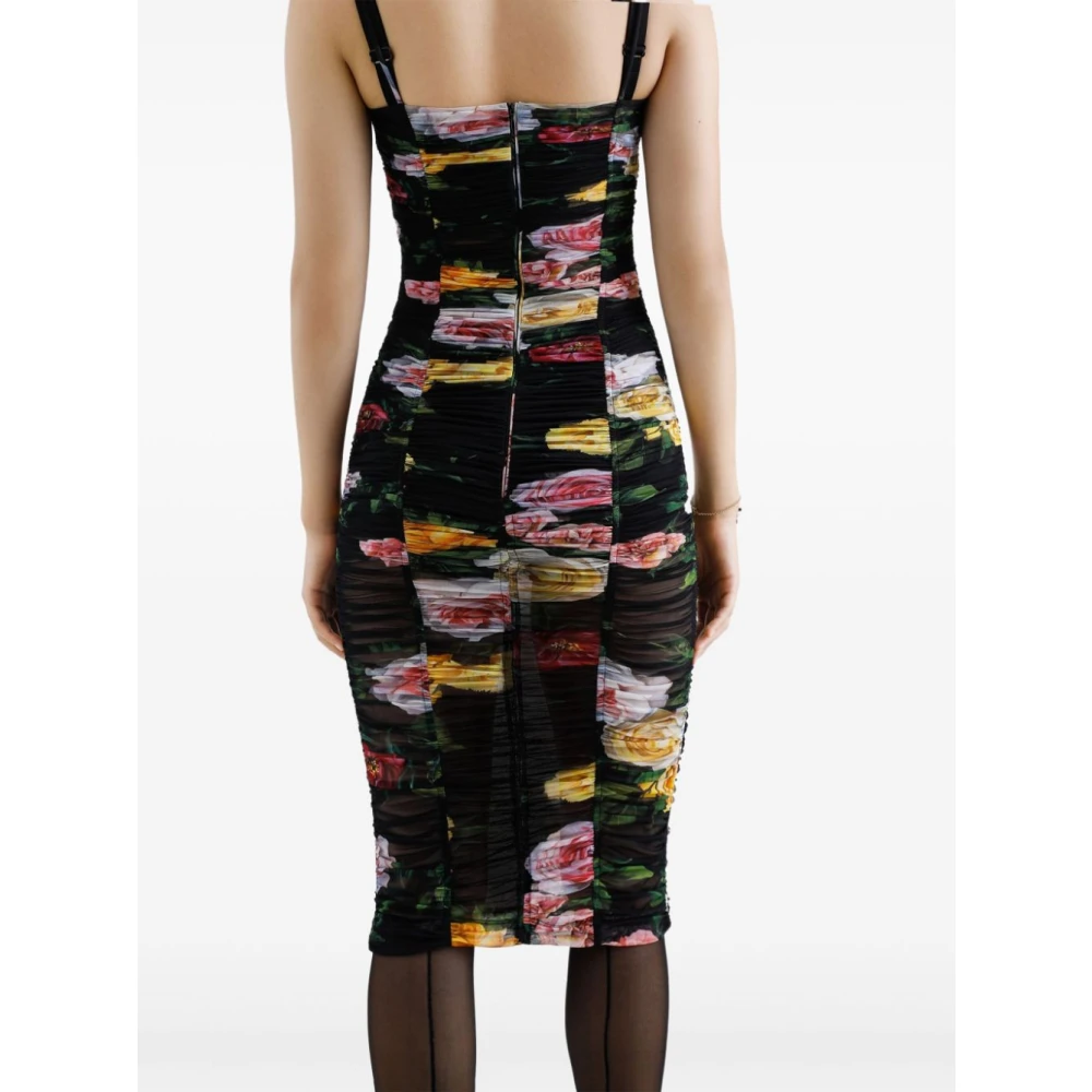 Dolce & Gabbana Roze Gerimpelde Jurk Multicolor Dames