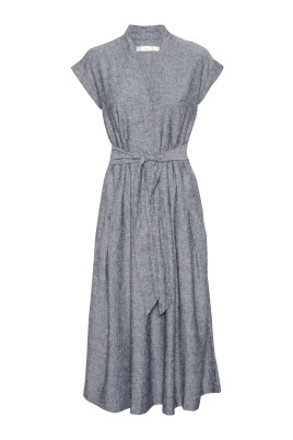 marine-blue-melange-dress-with-belt