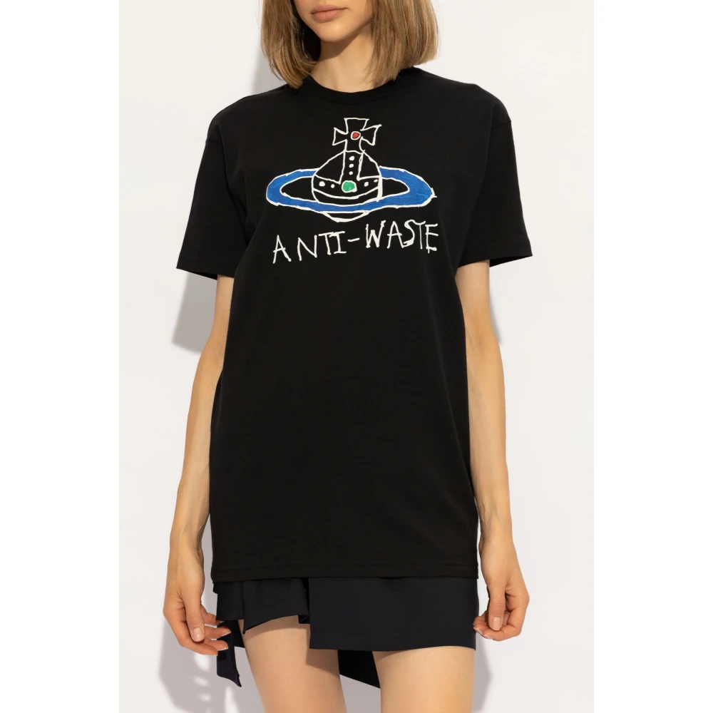 Vivienne Westwood T-shirt met logo Black Dames