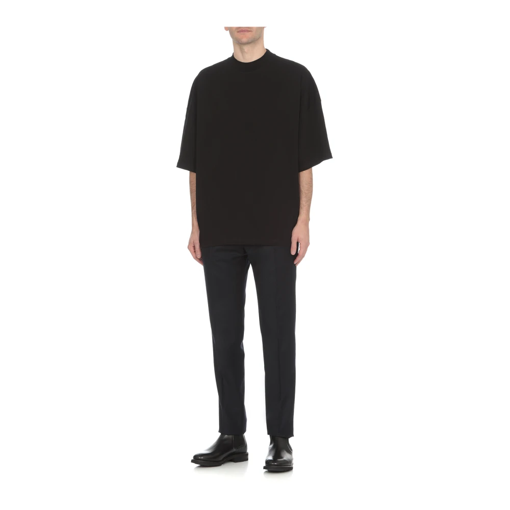Jil Sander Zwarte Oversized Katoenen T-shirt voor Mannen Black Heren