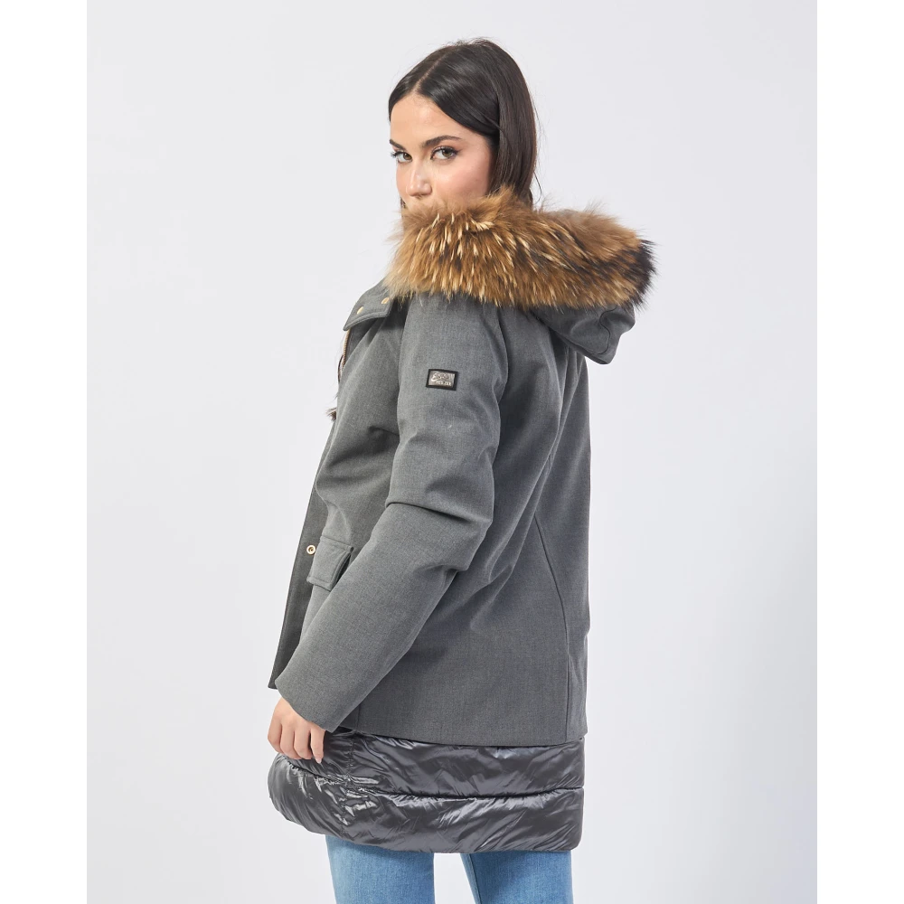 YES ZEE Antraciet capuchonbontjas met nyloninzetten Gray Dames