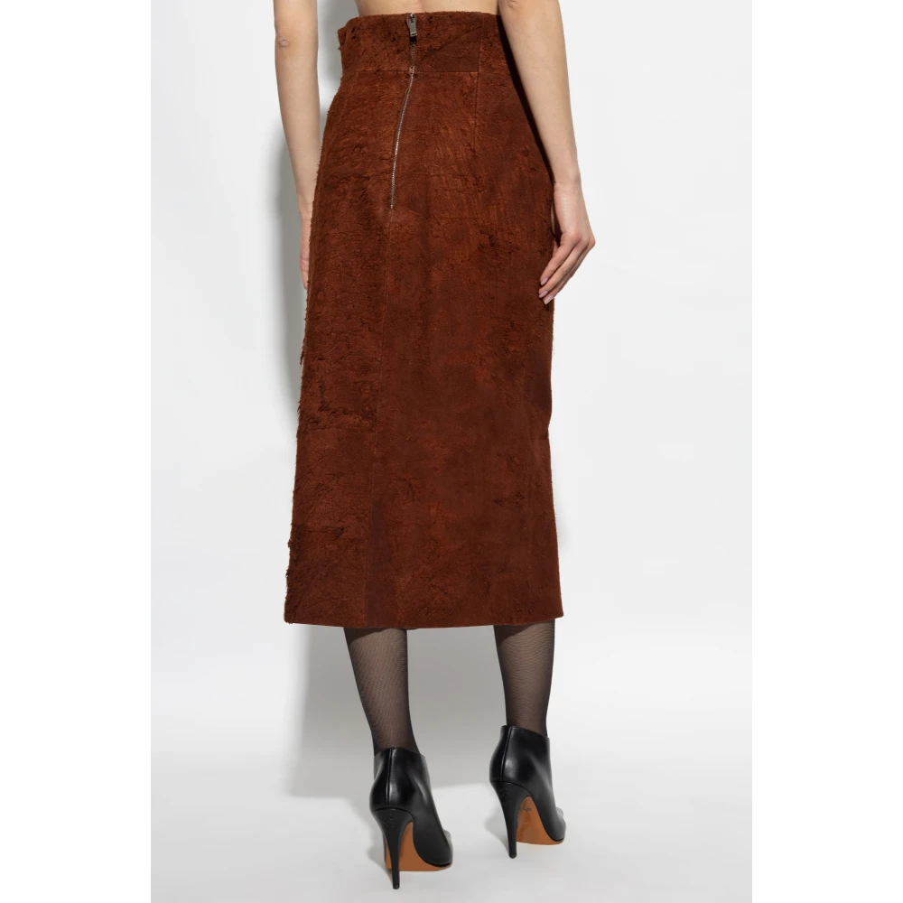 alexander mcqueen Leren rok Brown Dames