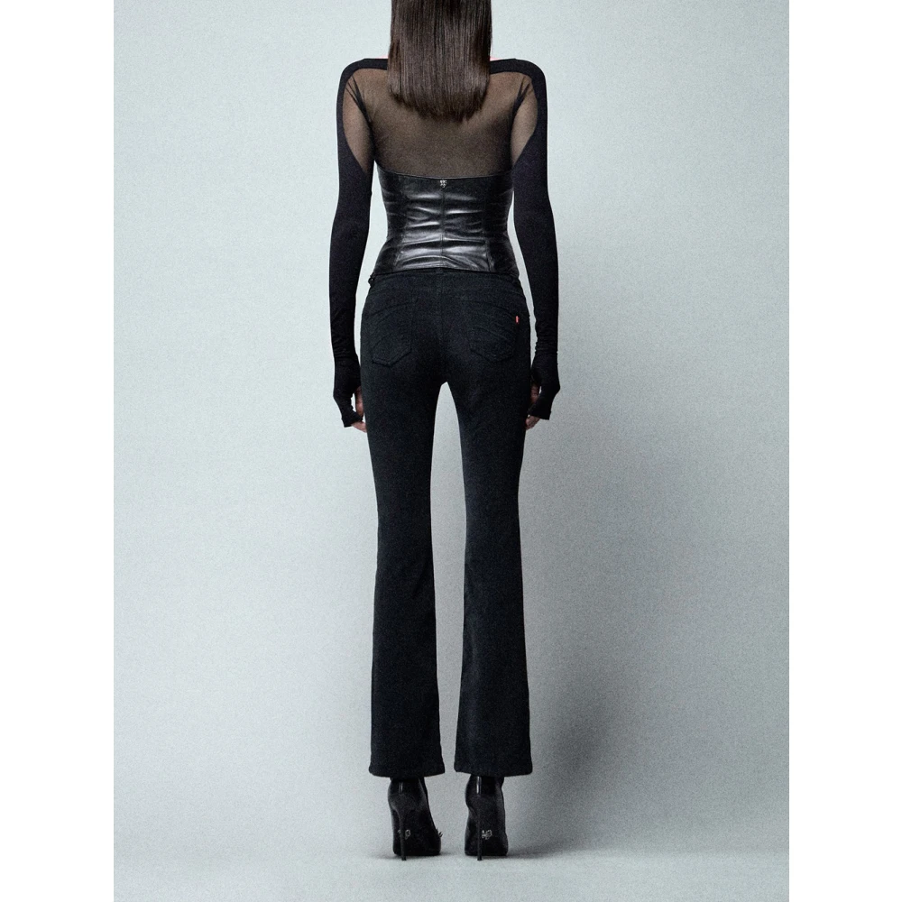 Aniye By Zwarte Stretch Faux Leren Top Black Dames