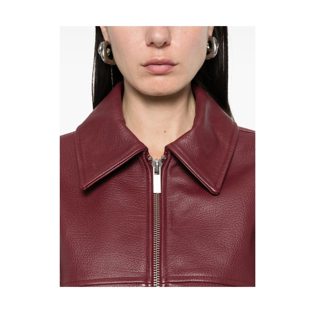 Remain Birger Christensen Rode Rits-Front Geriemde Buitenkleding Jas Red Dames