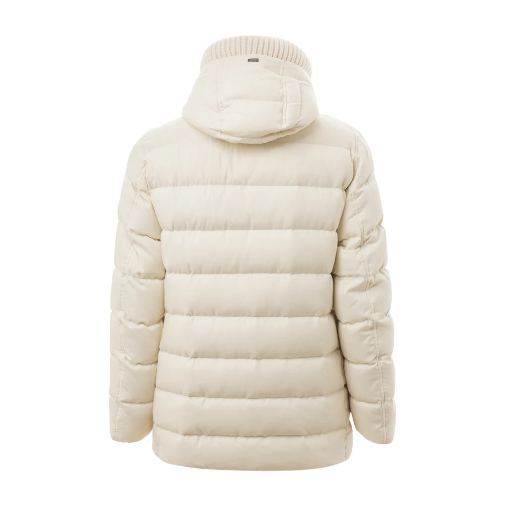 Herno Gewatteerde Viscose Parka White Heren