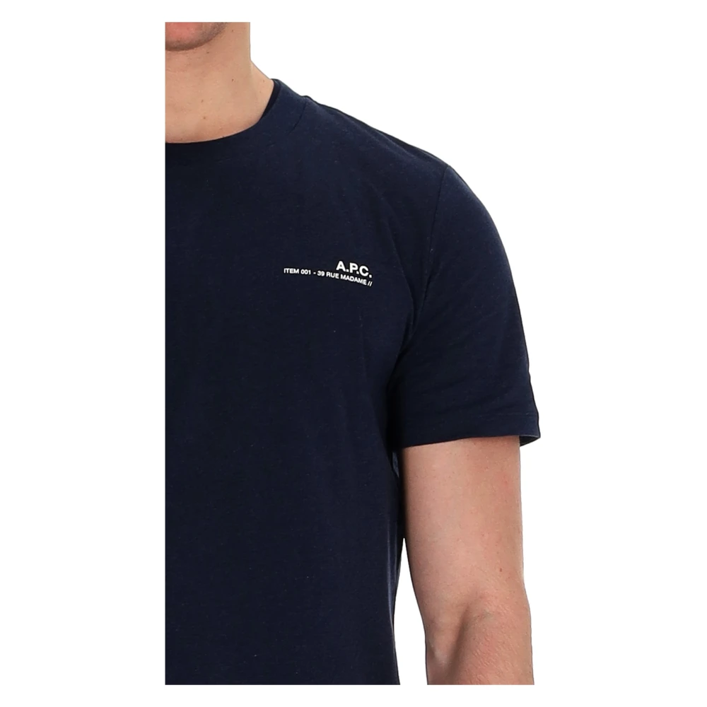 A.p.c. Blauw Unisex T-shirt met rechte snit Blue Heren