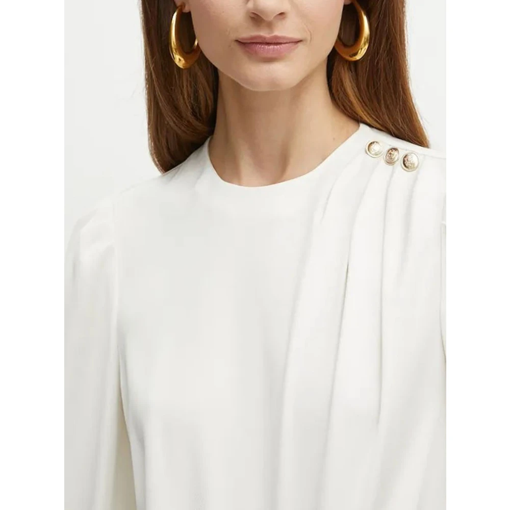 Guess Grace Gedrapeerde Blouse White Dames