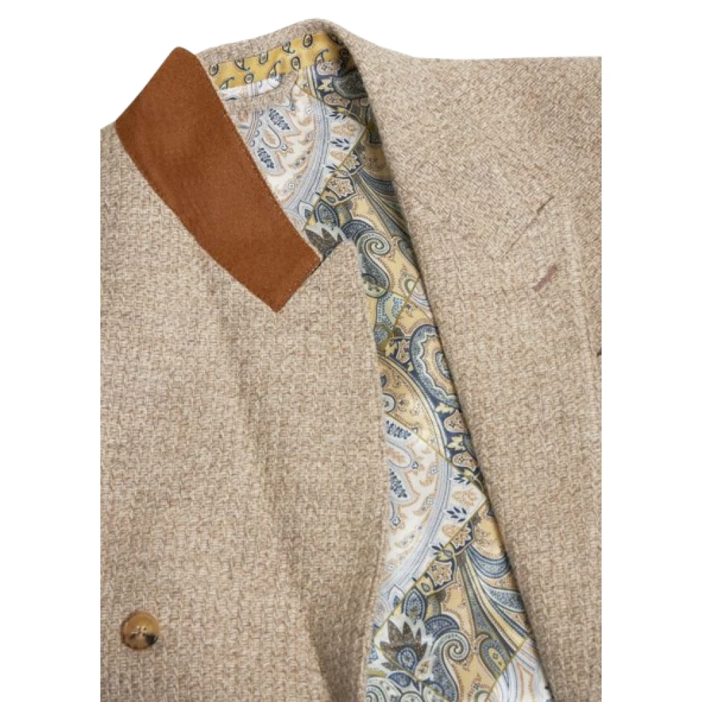 ETRO Dubbelrijige blazer met peak revers Beige Heren