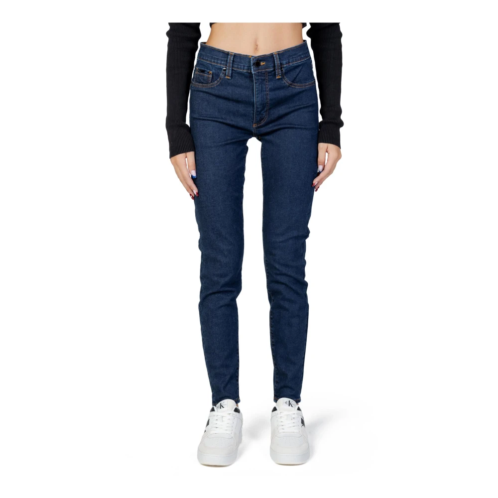 Calvin Klein Jeans Vrouw Blauw E Rits Jeans Met Zakken