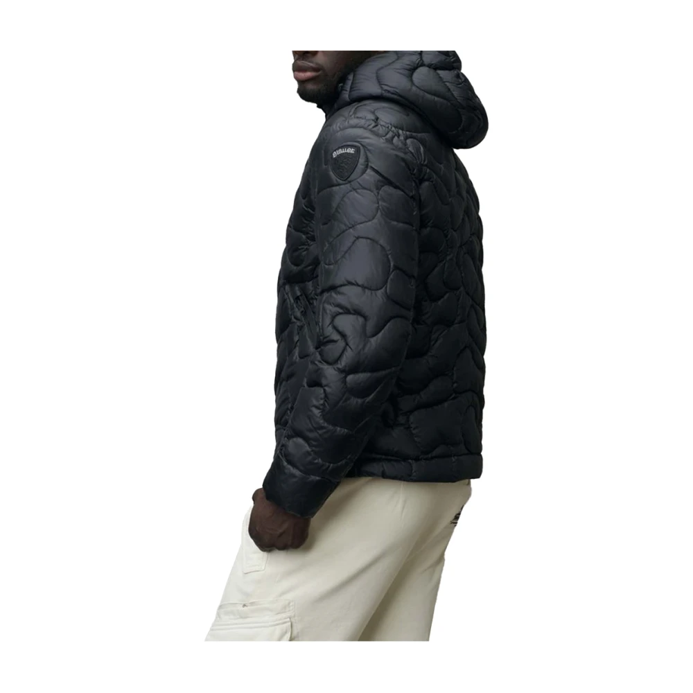 Blauer Zwarte Urban Jas Stijlvol Rits Zakken Black Heren