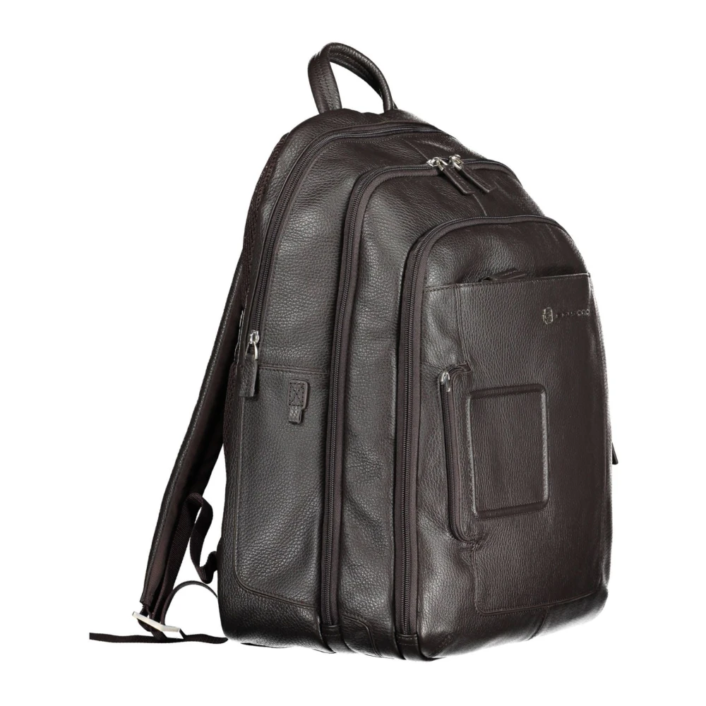 Piquadro Elegante Leren Laptoptas Brown Heren