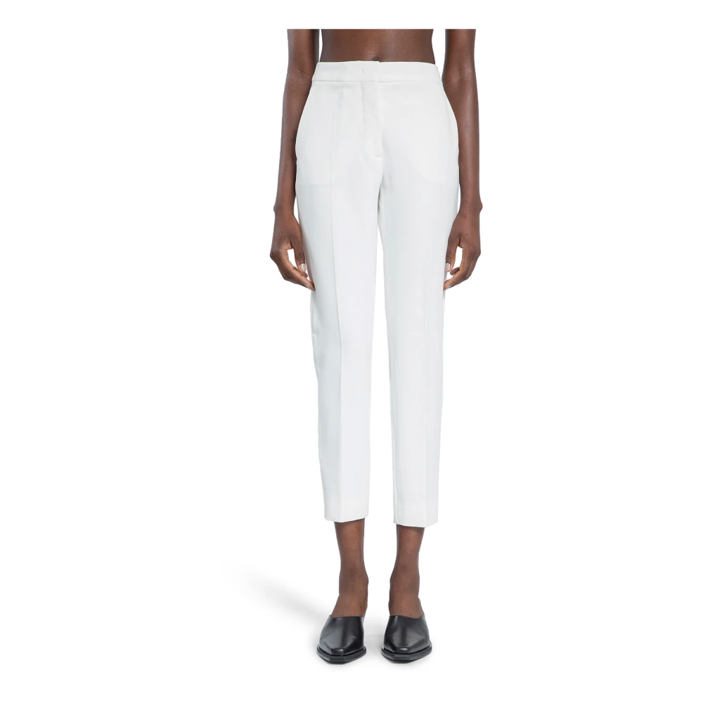 Max Mara Hoge Taille Skinny Fit Cropped Broek White Dames
