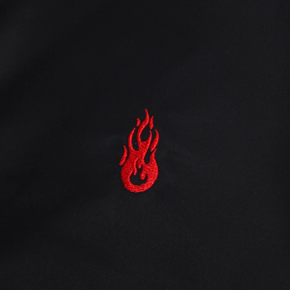 Vision OF Super Zwart Rode Flames Bomberjas Black Heren