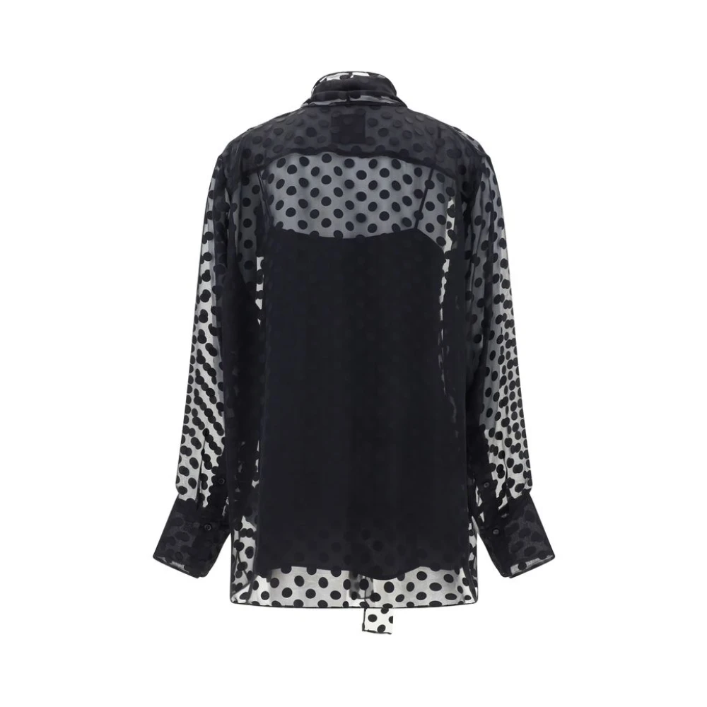 Givenchy Satin shirt met Lavalliere kraag Black Dames