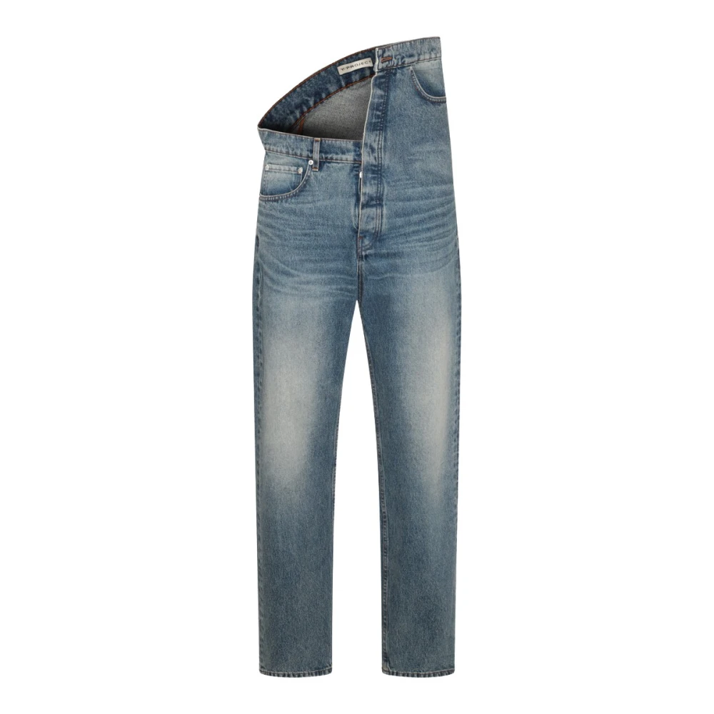 Y Project Blauwe Denim Jeans met Onregelmatige Taille Blue Heren