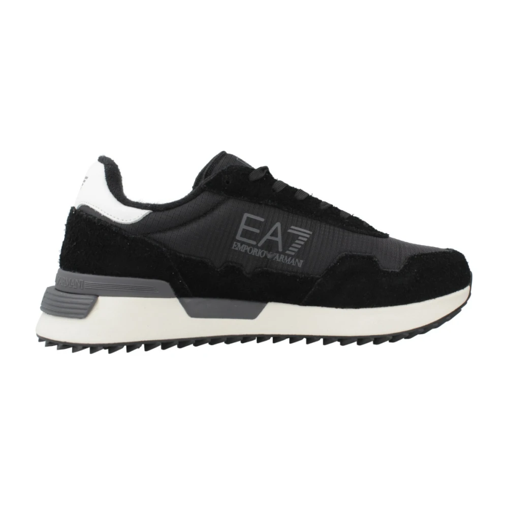 Emporio Armani Ea7 Mannelijk Zwart Schoenen Heren, 42 Eu, Leer, Sneaker Vintage