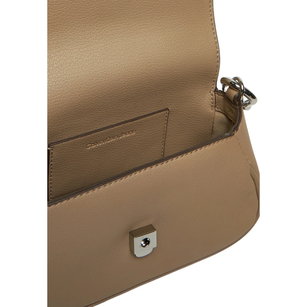 Calvin Klein Minimal Monogram Schoudertas Vrouwen Beige Dames