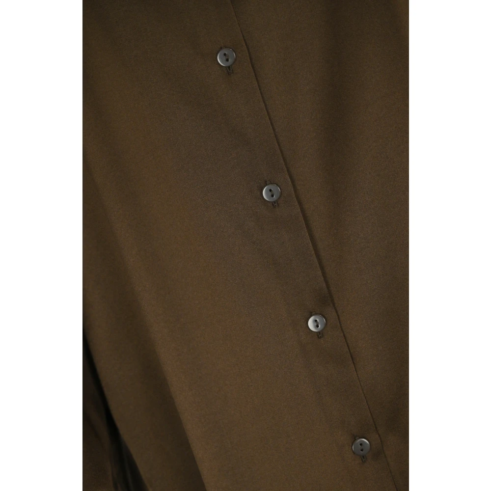 Max Mara Zijden bruine overhemd lange mouw geknoopt Brown Dames