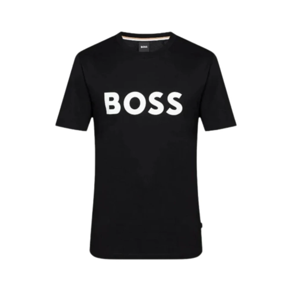 Hugo Men's Black T-Shirts, 2XL, Cotton-Jersey T-Shirt With Logo Print