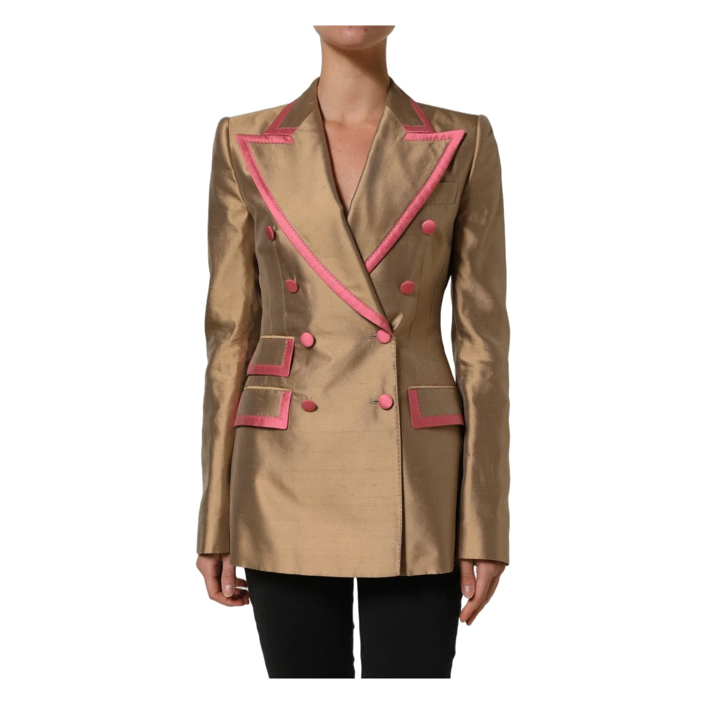 Dolce & Gabbana Beige Double Breasted Blazer - Female - Blazers - S - Jackets