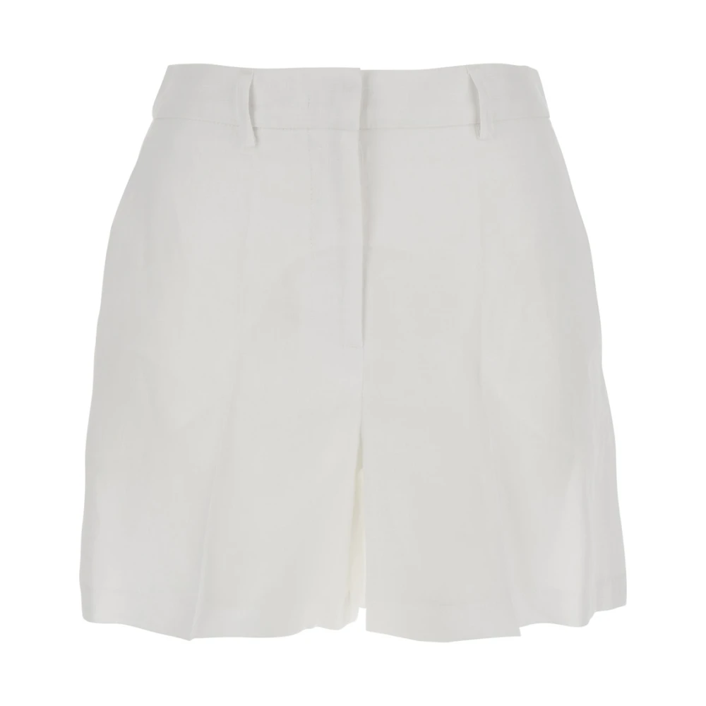 Plain Units Witte Linnen Shorts met Riemlussen White Dames