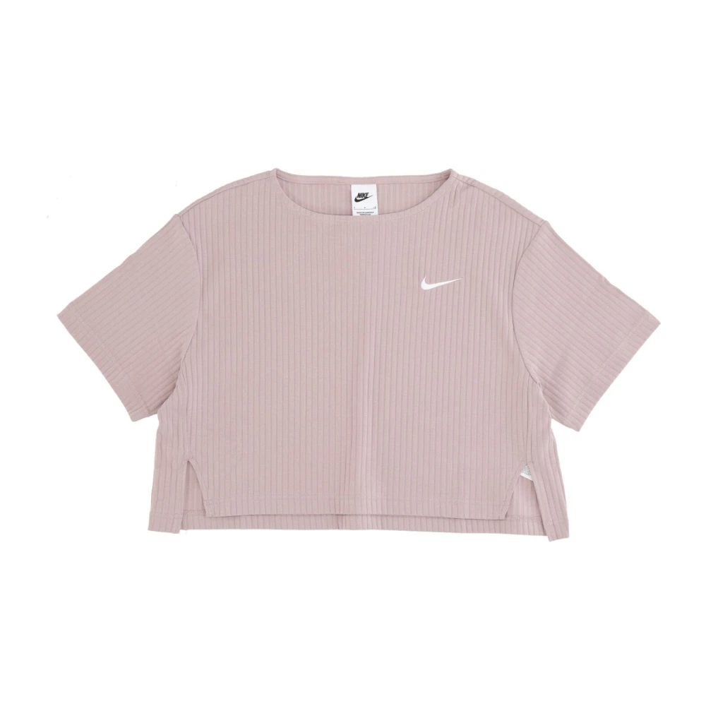 Nike Pink Training T-Shirts & Tops, Female, L, Rib Jersey Crop Top