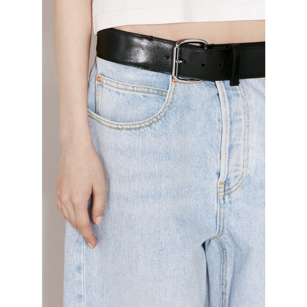 alexander wang Ballon Jeans met Leren Riem Blue Dames