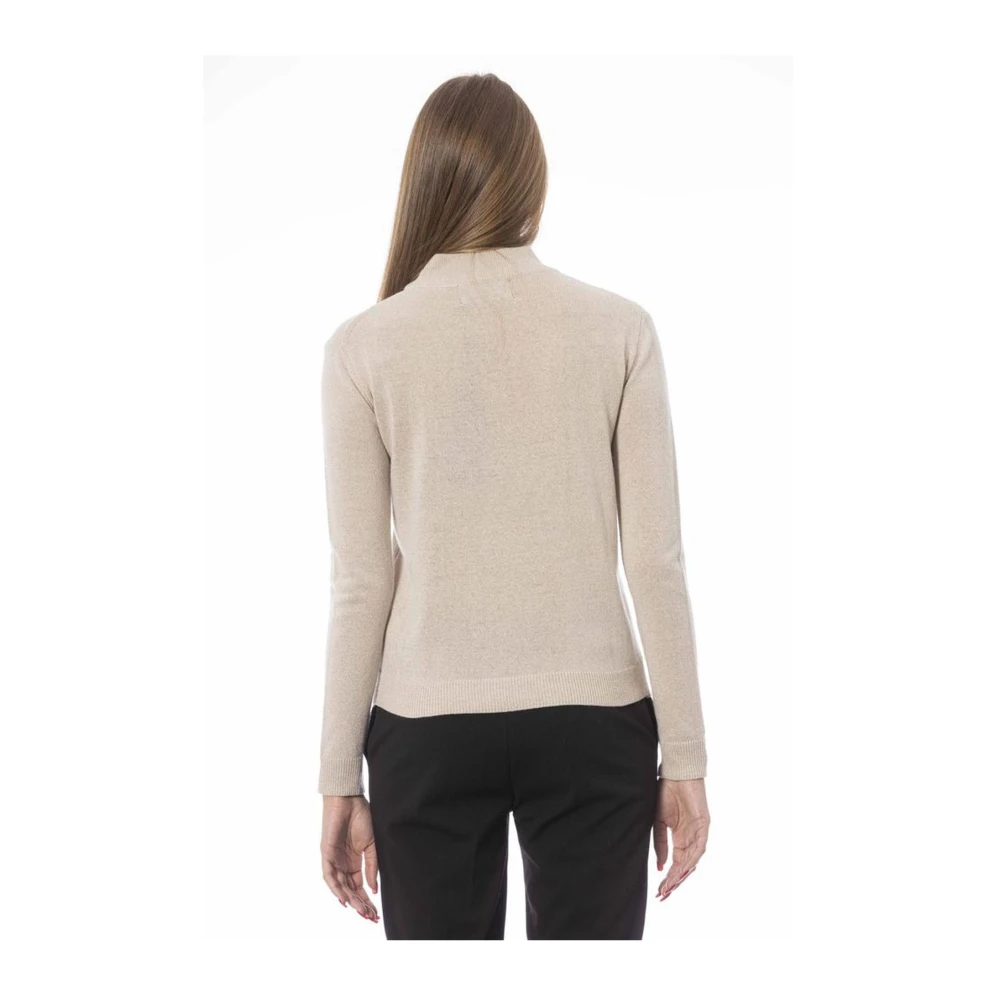 Baldinini Geribbelde coltrui Beige Dames