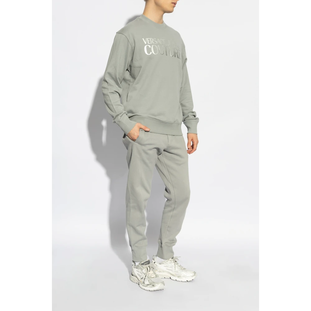 Versace Jeans Couture Sweatshirt met bedrukt logo Gray Heren