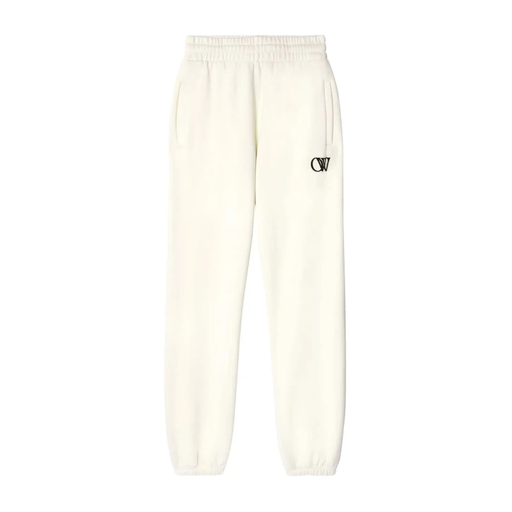 Off White Casual beige katoenen sweatpants met OW-logo Beige Dames