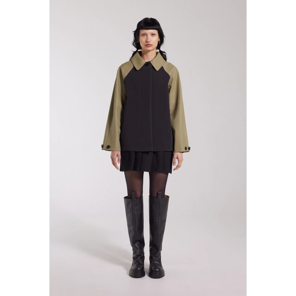 Stutterheim Waterdichte regenjas in varsity-stijl Black Dames