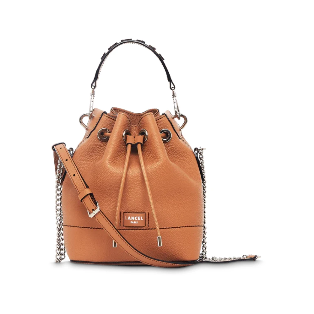 Lancel Bruin Leren Bucket Tas Ninon Brown Dames