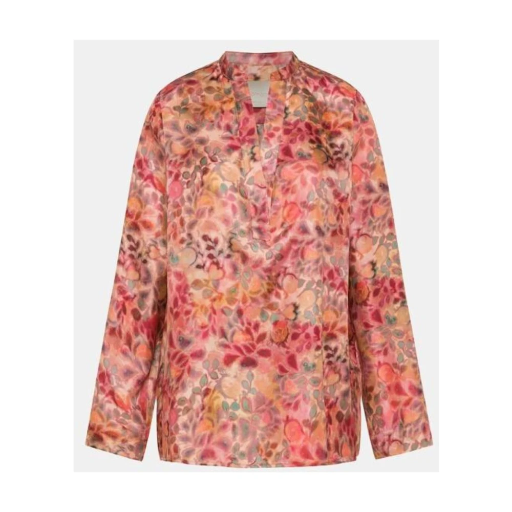 Momoni Zijden Bedrukte Blouse Red Dames