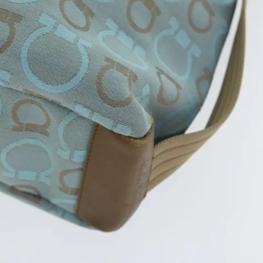 Salvatore Ferragamo Pre-owned Canvas shoulder-bags Blue Dames