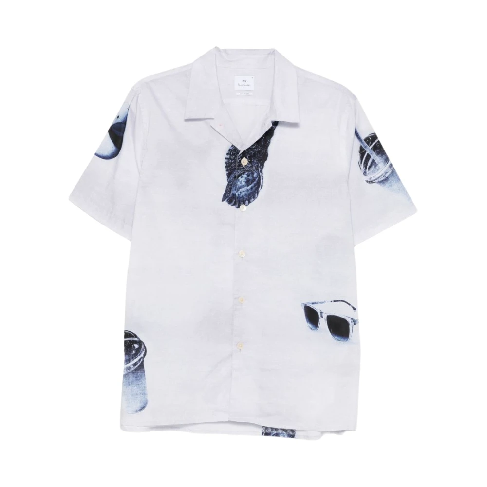Paul Smith , Short Sleeve Shirts, Male, Gray, M, Shirts Grey